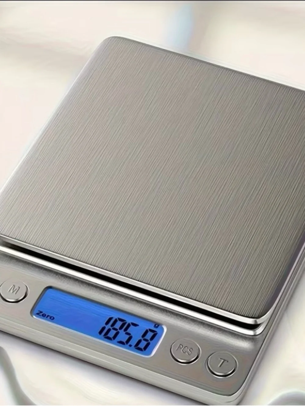 Amazon Silver Digital Kitchen Scale with Clear Removable Tray